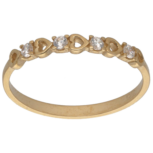New 9ct Gold Cubic Zirconia Half Eternity Ring