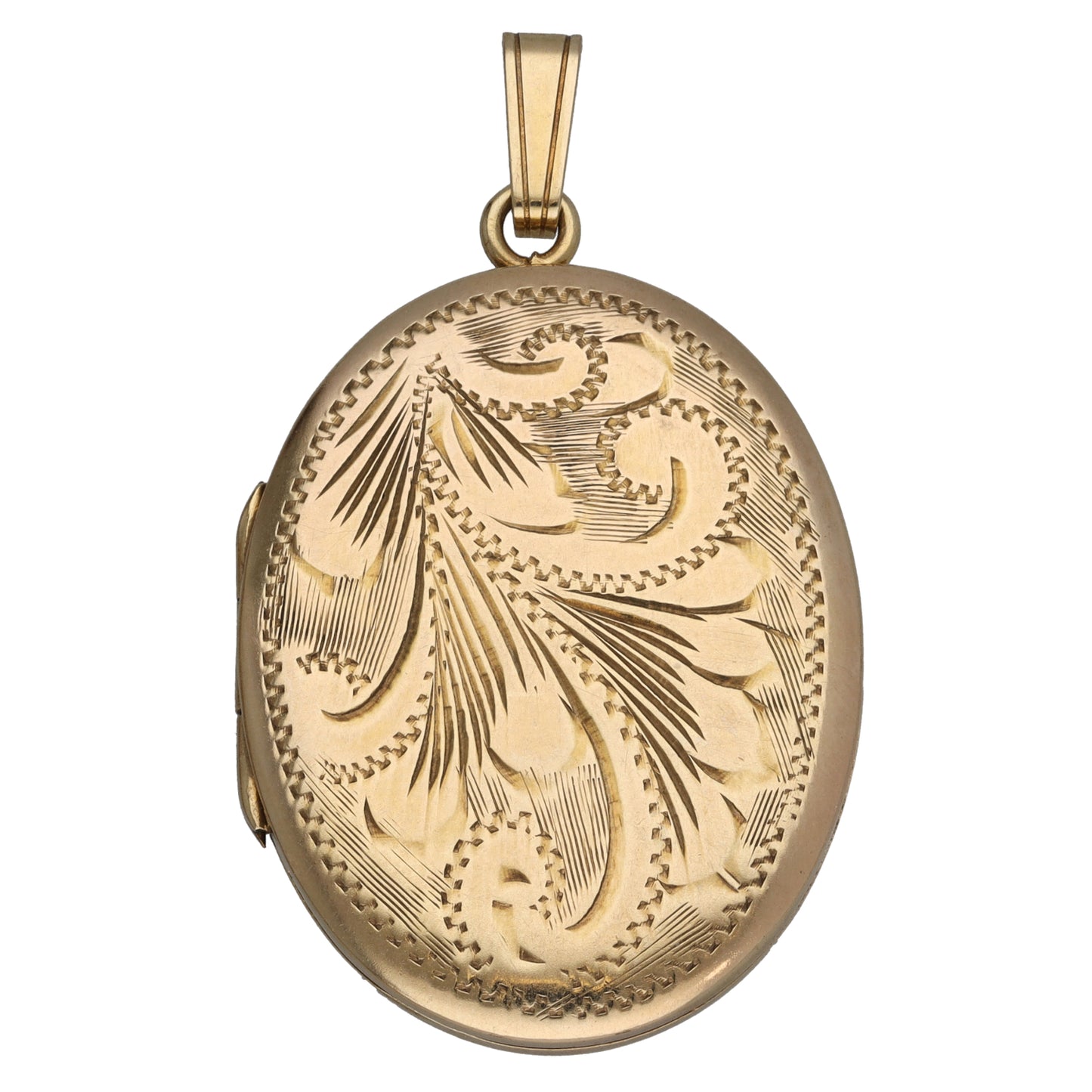 9ct Gold Patterned Locket Pendant