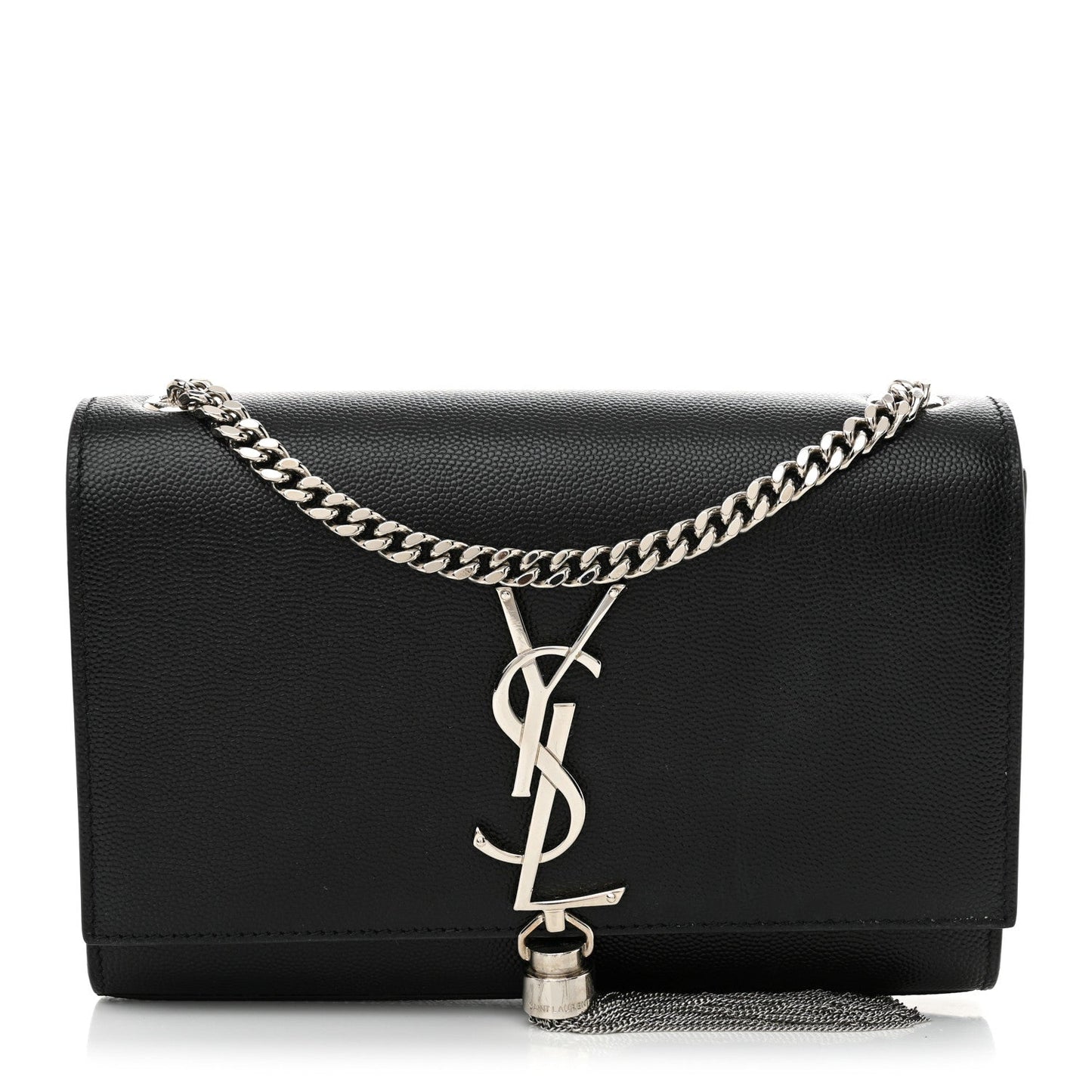 Yves Saint Laurent Kate Small Tassel Grain de Poudre Leather Bag - Black