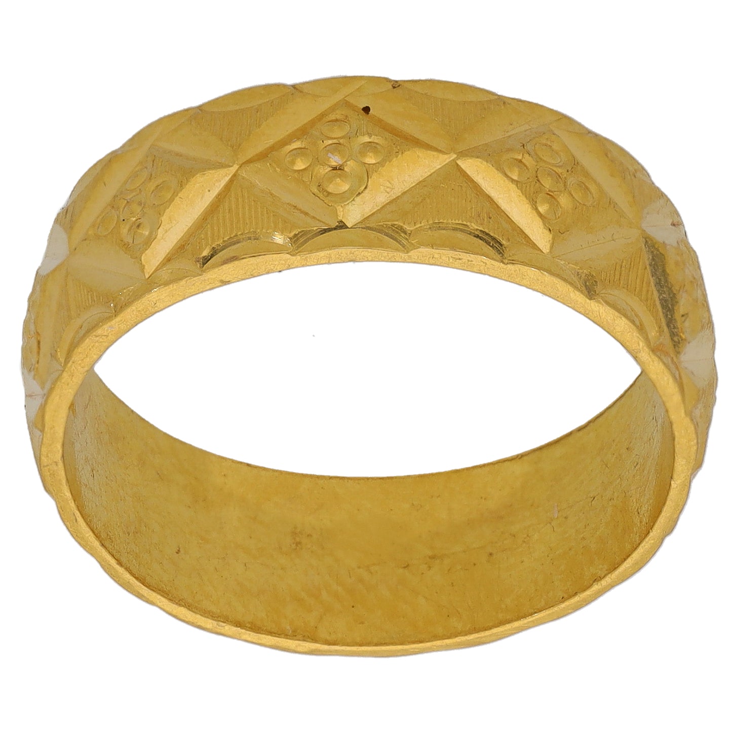 22ct Gold Patterned Wedding Ring Size L
