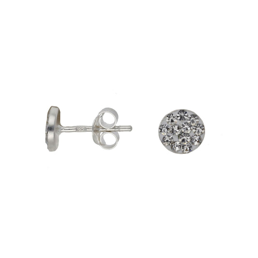 New Sterling Silver Imitation Circle Stud Earrings