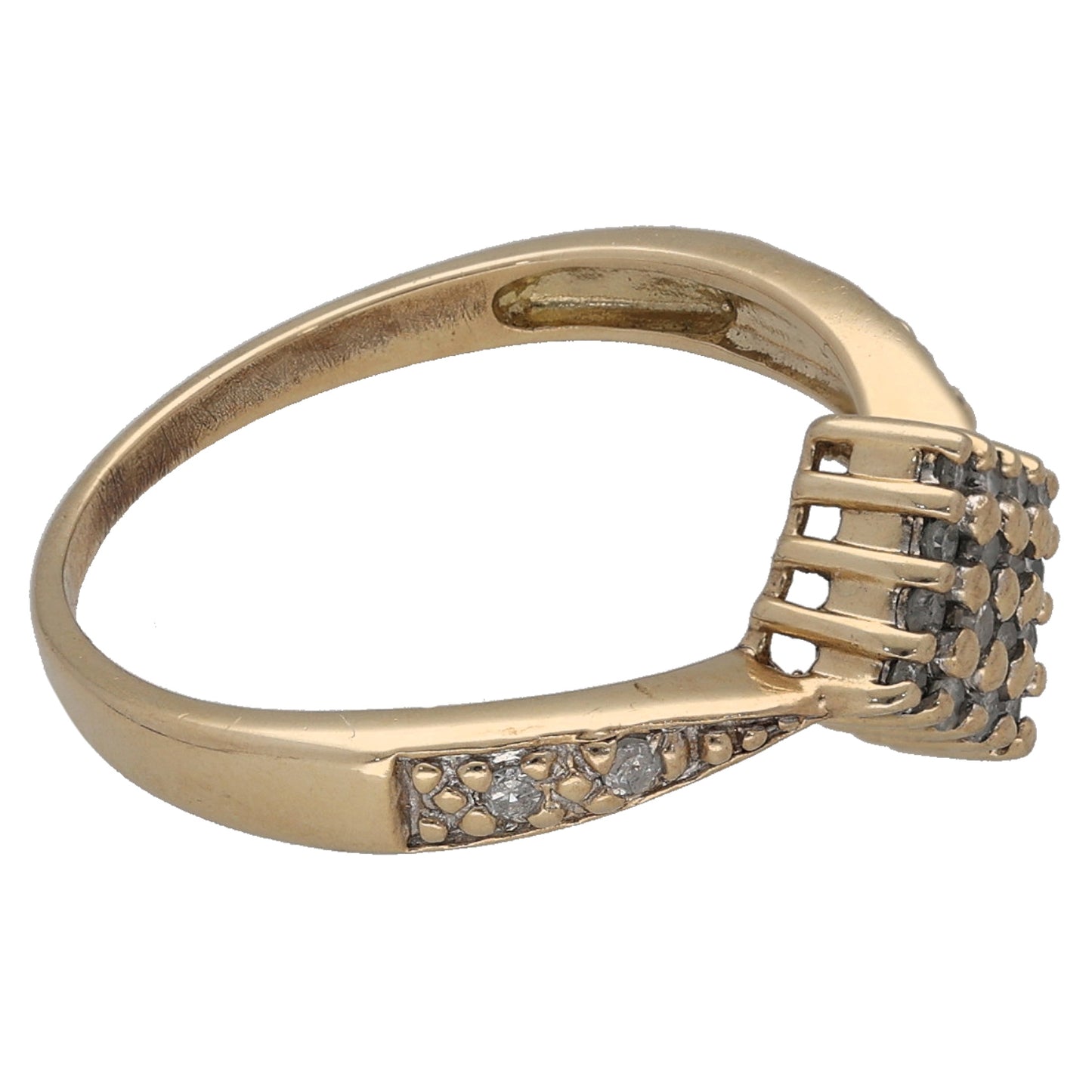 9ct Gold 0.25ct Diamond Cluster Ring Size K