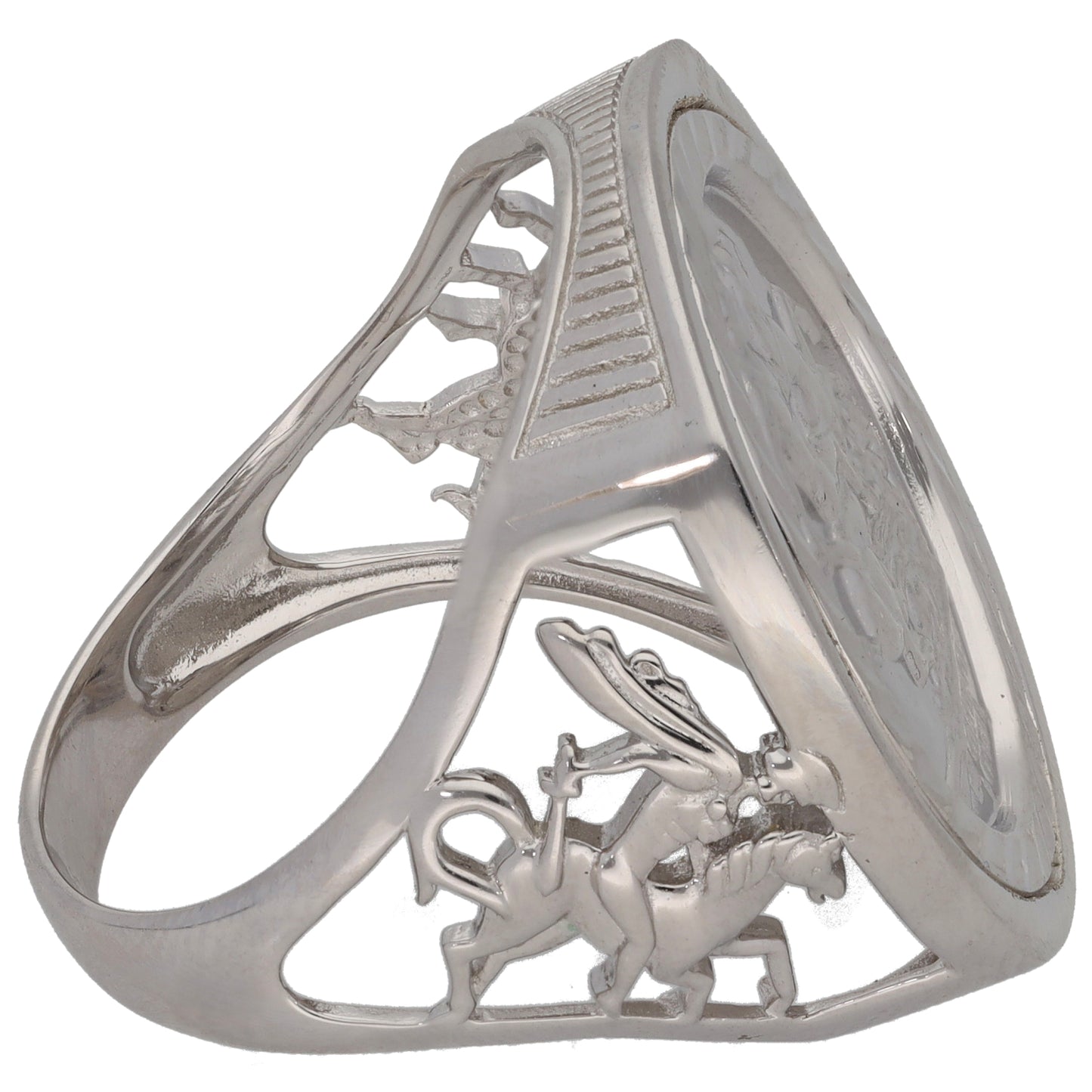 New Sterling Silver St George Signet Ring