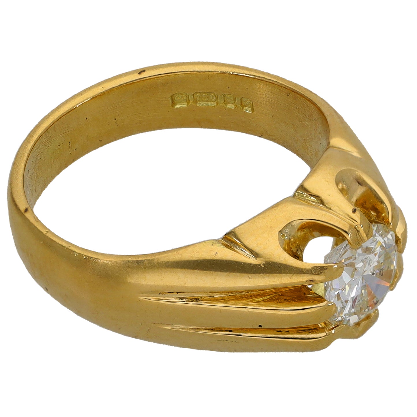 18ct Gold 0.86ct Diamond Solitaire Ring Size N