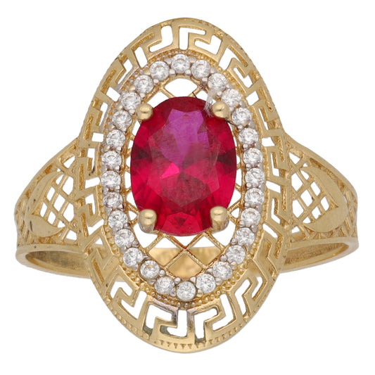 14ct Gold Imitation Gems Dress/Cocktail Ring Size M