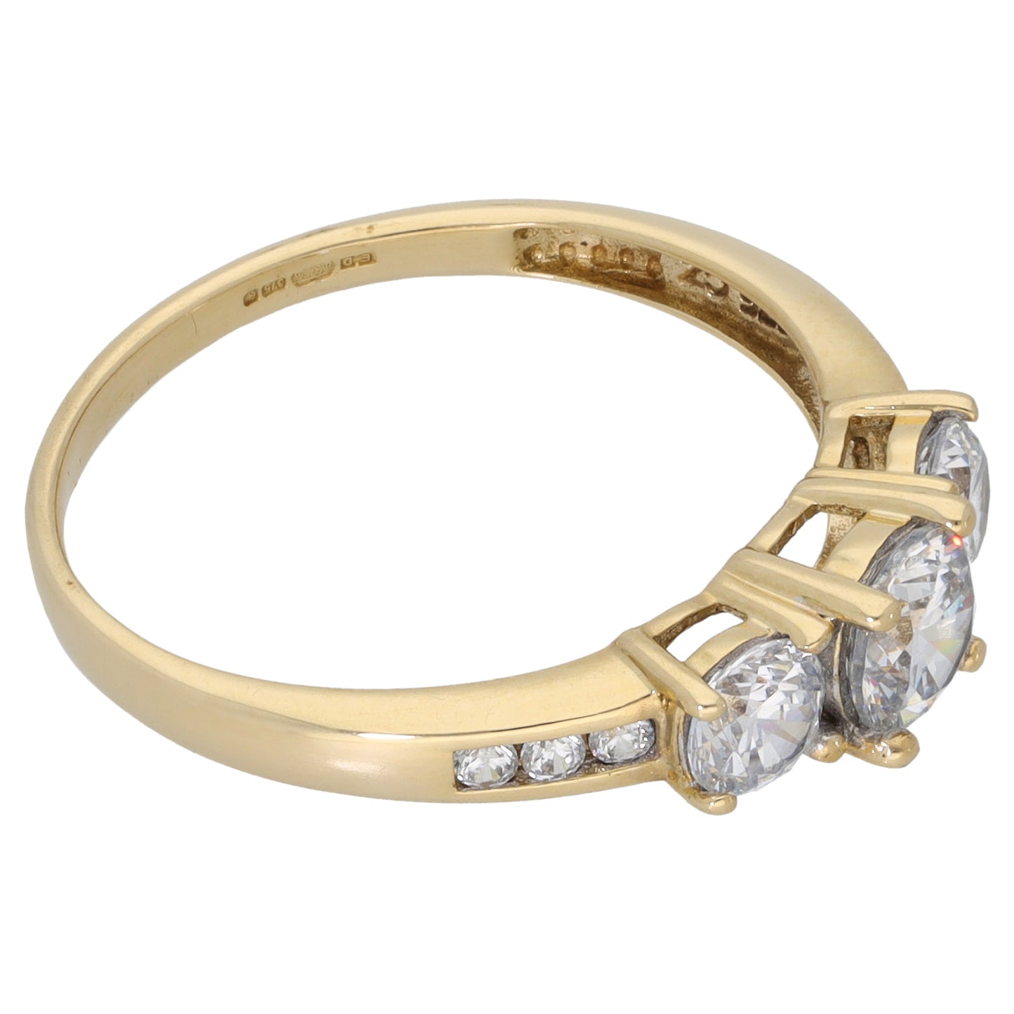 9ct Gold Cubic Zirconia Dress/Cocktail Ring Size O