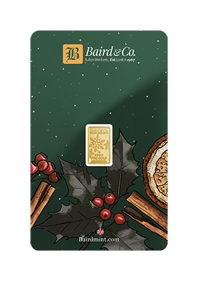 New 24ct 1g Christmas Gold Bar