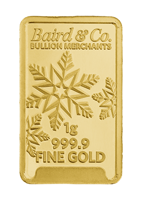 New 24ct 1g Christmas Gold Bar