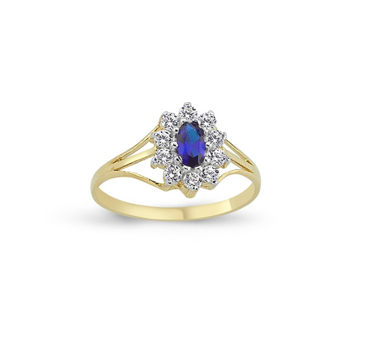 New 9ct Gold Imitation Gems Cluster Ring Sizes L-R