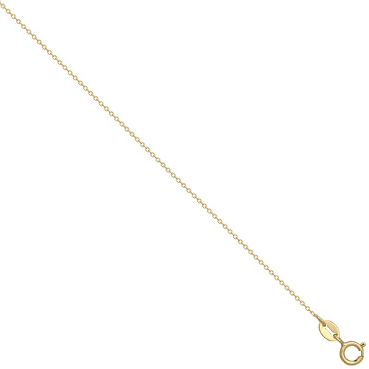New 9ct Gold Diamond Cut Cable Link Chain 16"-18"