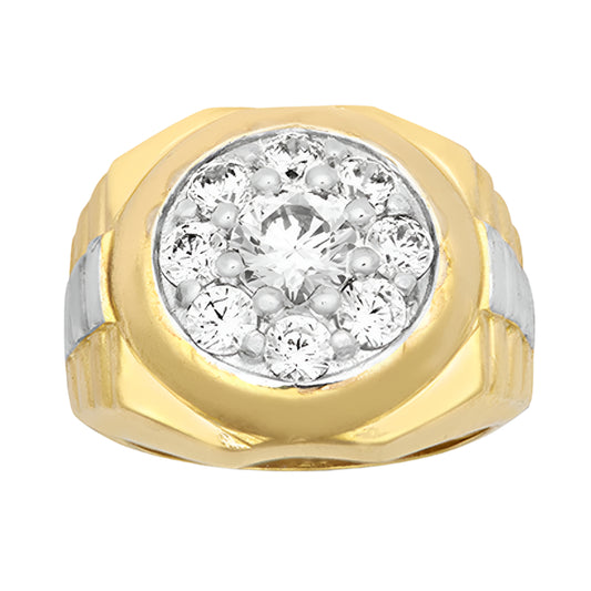 New 9ct Gold Cubic Zirconia Signet Ring Sizes R-Z