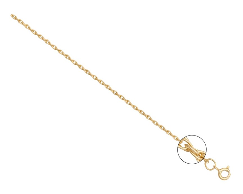 New 9ct Gold 1.7mm Prince of Wales Rope Chain 16