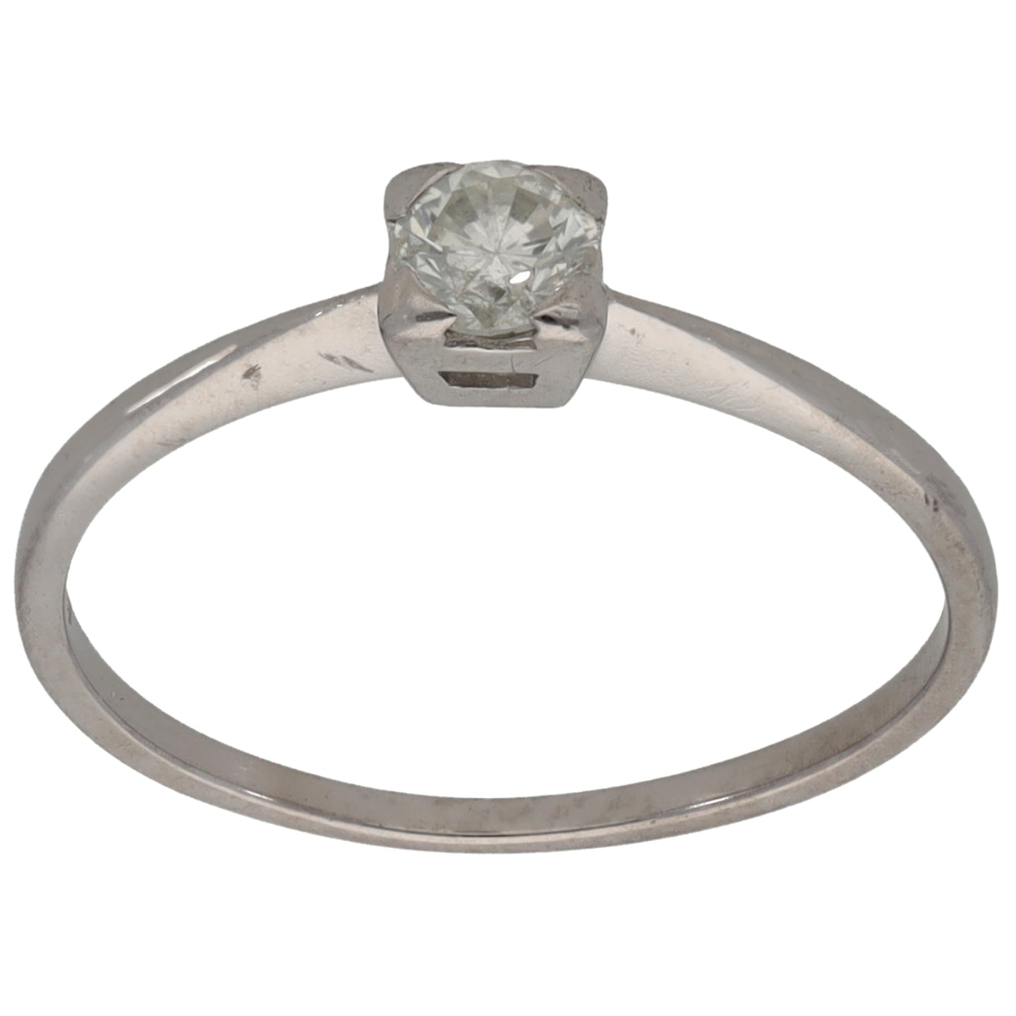 18ct White Gold 0.25ct Diamond Solitaire Ring Size N