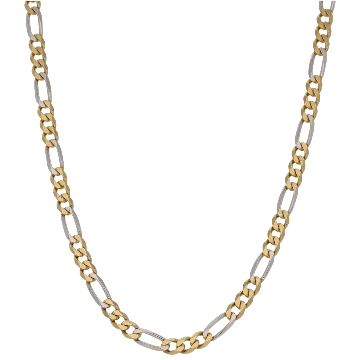 9ct Bi-Colour Gold Figaro Chain 20"