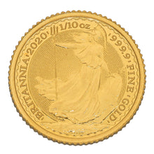 Load image into Gallery viewer, 24ct Gold Queen Elizabeth II 1/10 OZ Britannia Coin 2020
