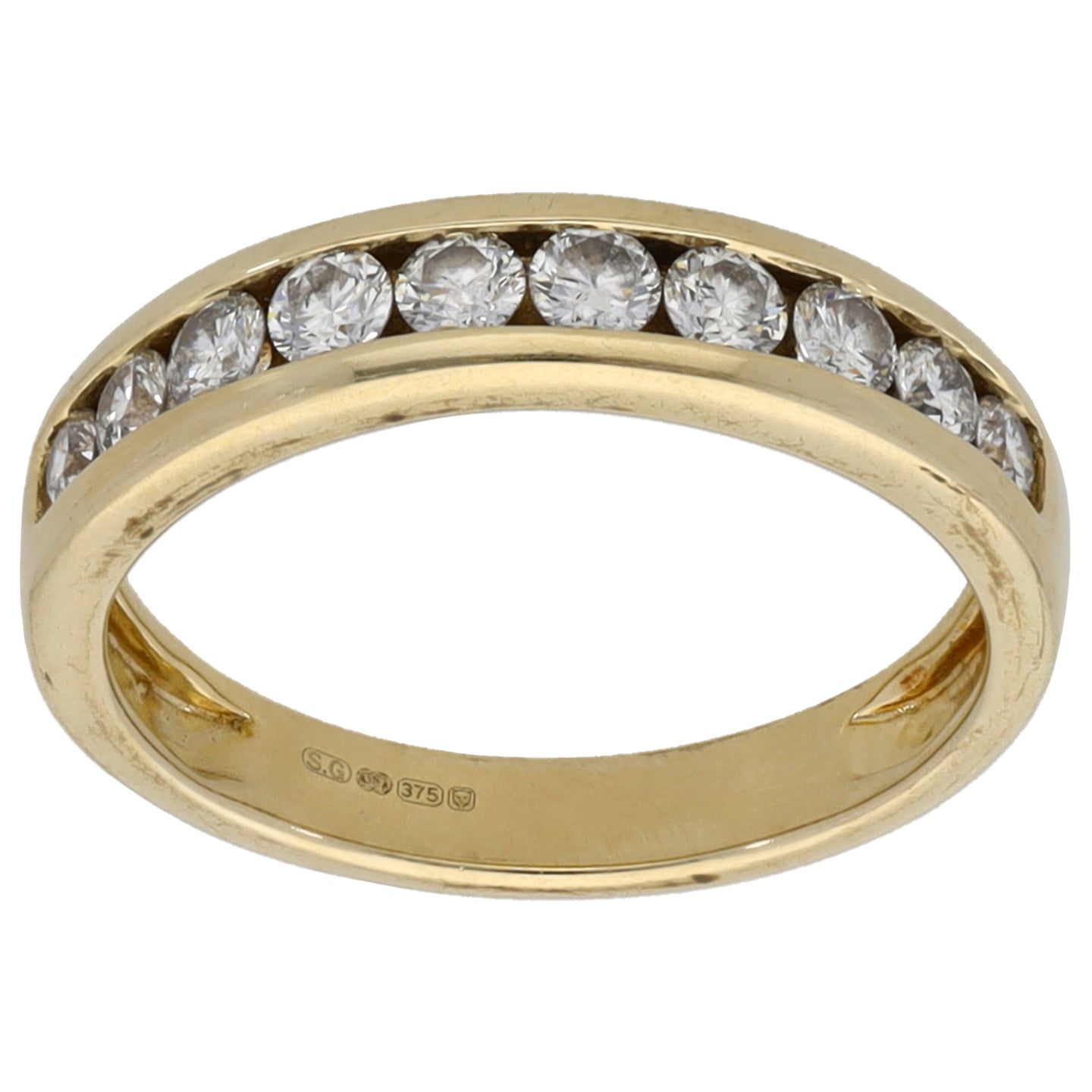 9ct Gold 0.50ct Diamond Half Eternity Ring Size K