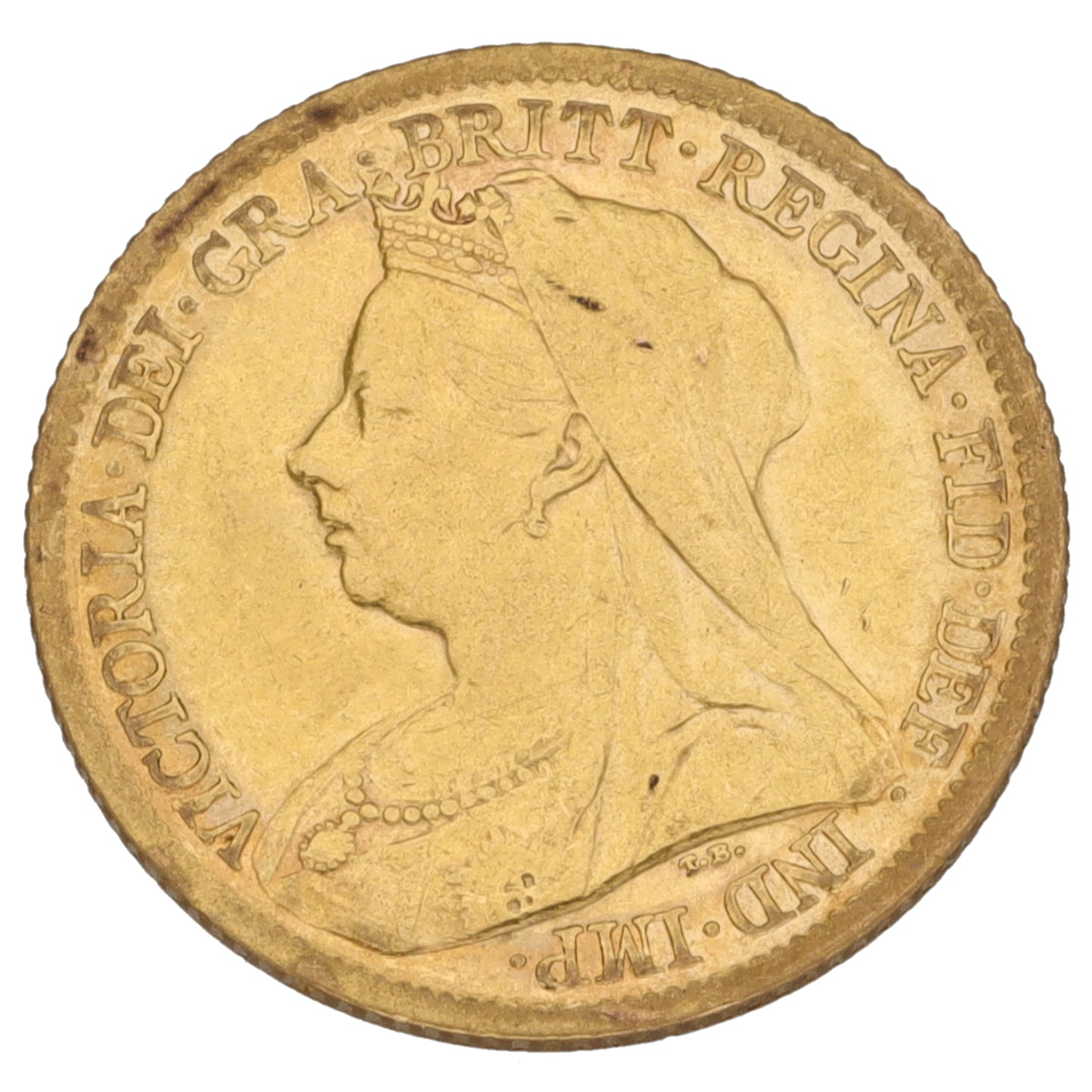 22ct Gold Queen Victoria Half Sovereign Coin 1900