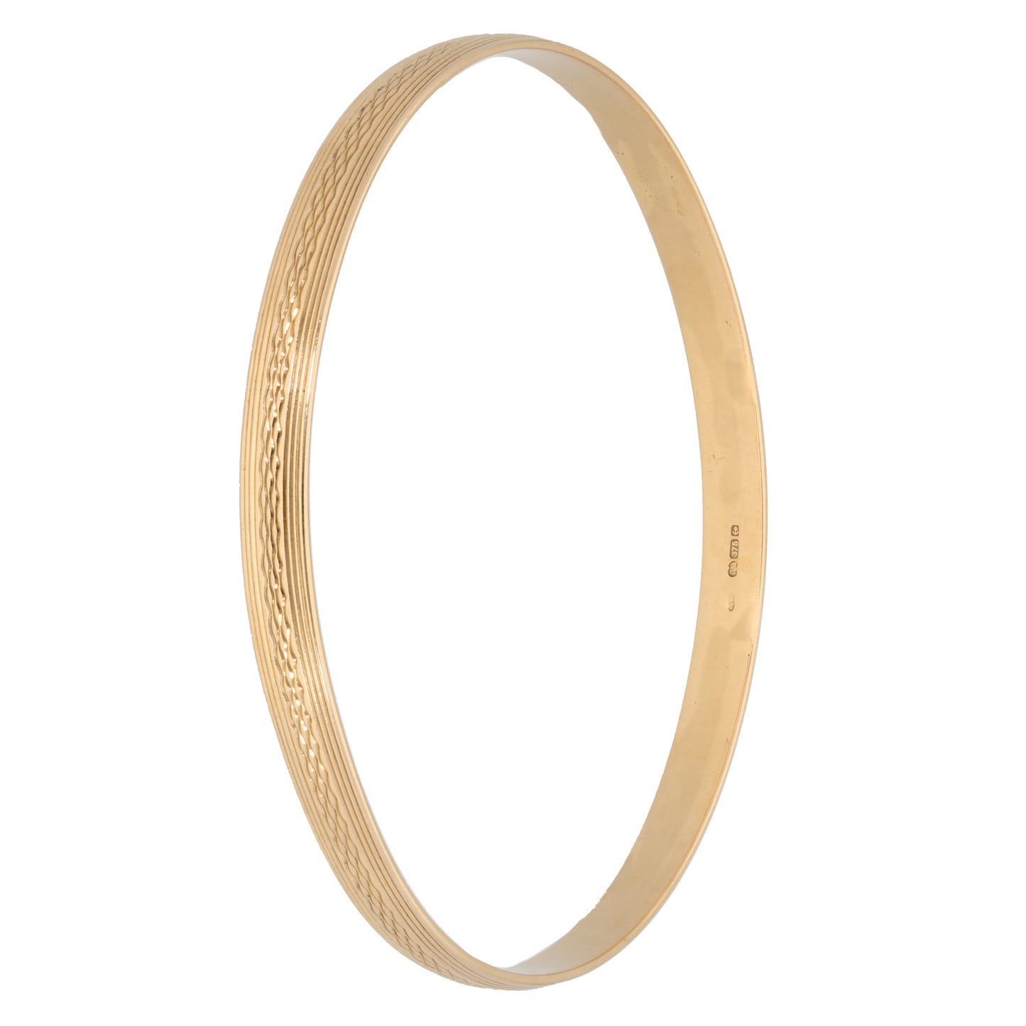 9ct Gold Patterned Bangle