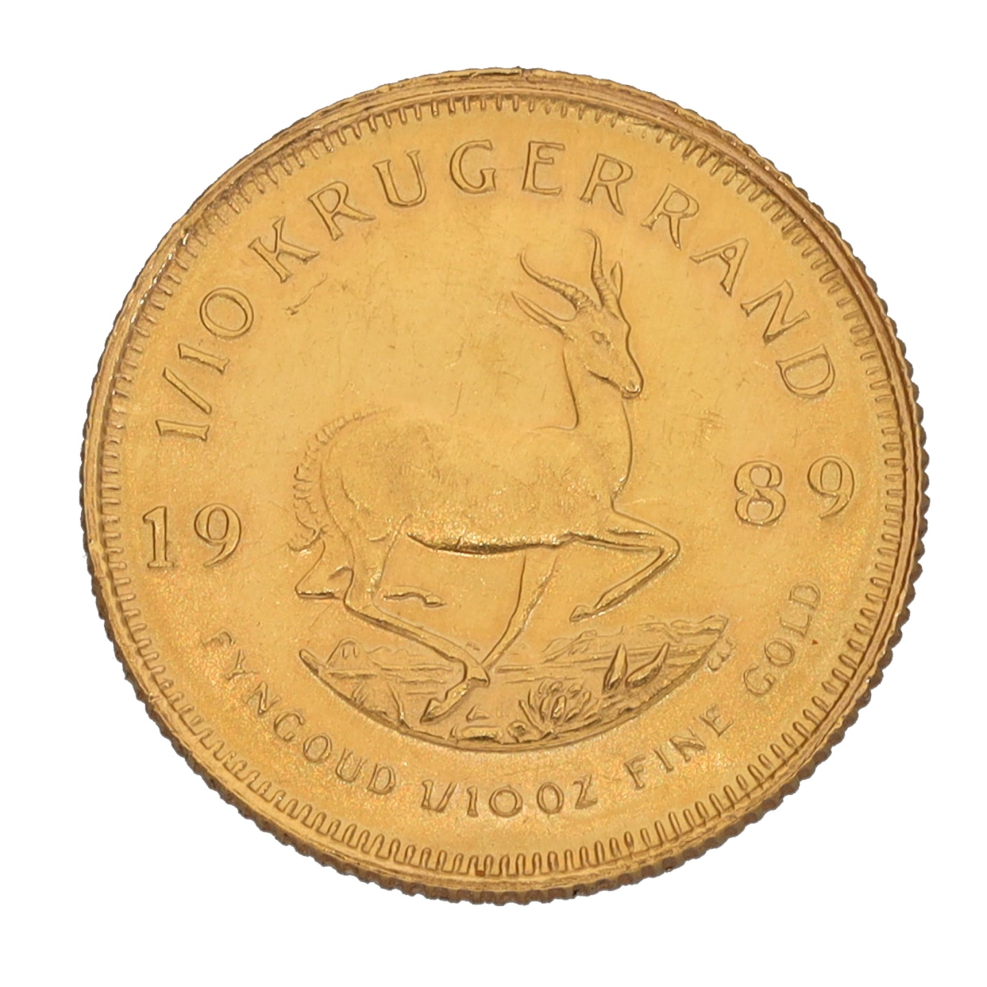 22ct Gold 1/10 OZ Krugerrand Coin 1989