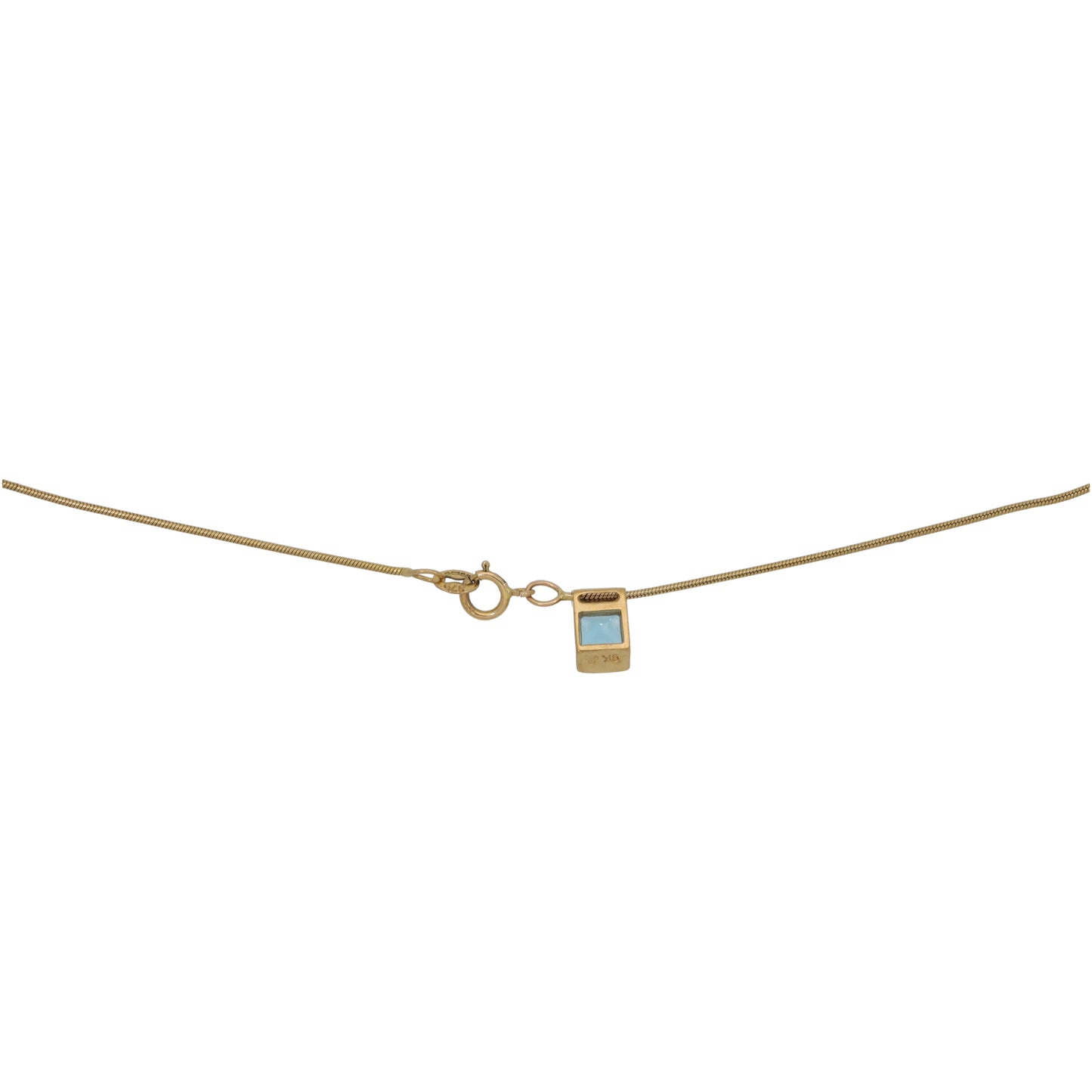 9ct Gold Topaz Single Stone Pendant With Chain