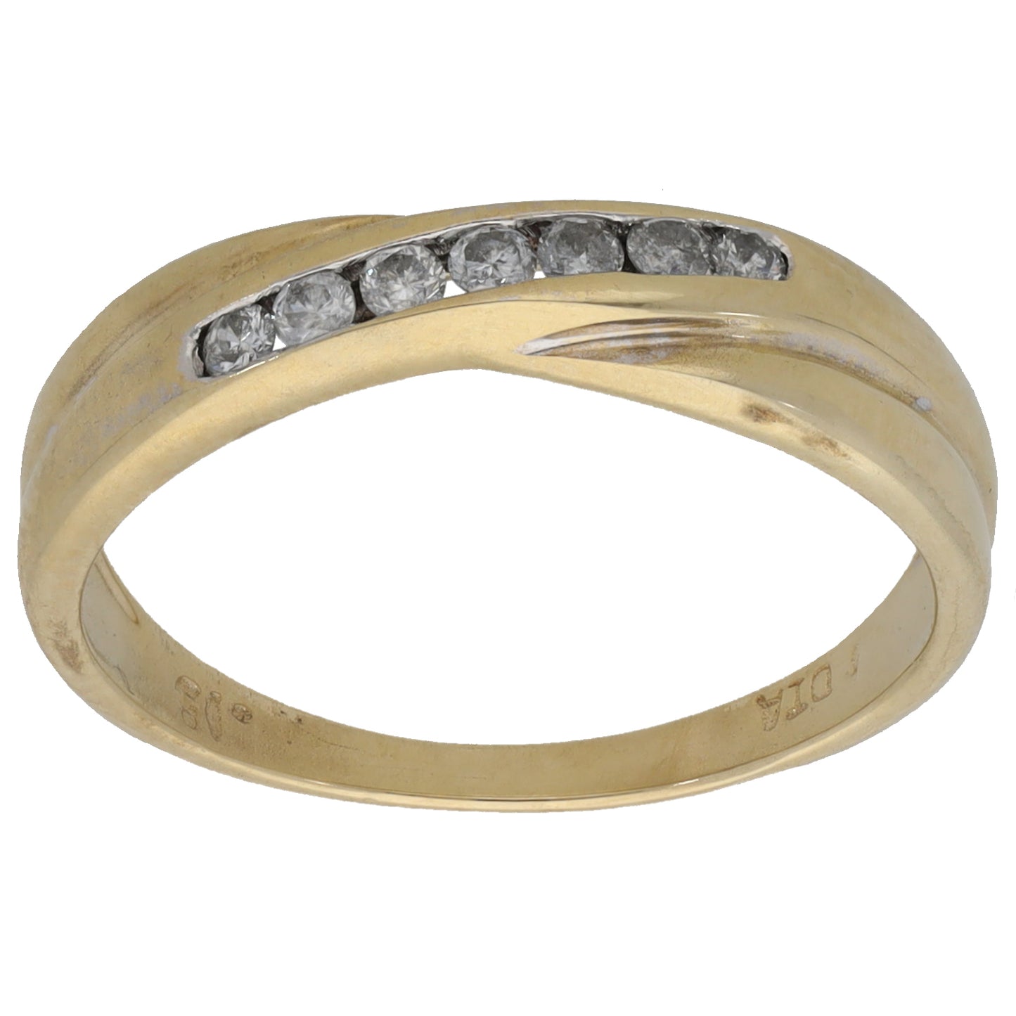 9ct Gold 0.15ct Diamond Half Eternity Ring Size N