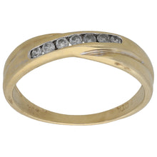 Load image into Gallery viewer, 9ct Gold 0.15ct Diamond Half Eternity Ring Size N
