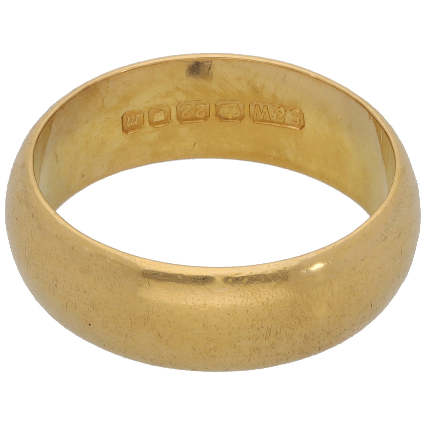 22ct Gold Plain Wedding Ring Size L – H&T