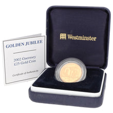 Load image into Gallery viewer, 22ct Gold Queen Elizabeth II Golden Jubilee £25 Coin 2002
