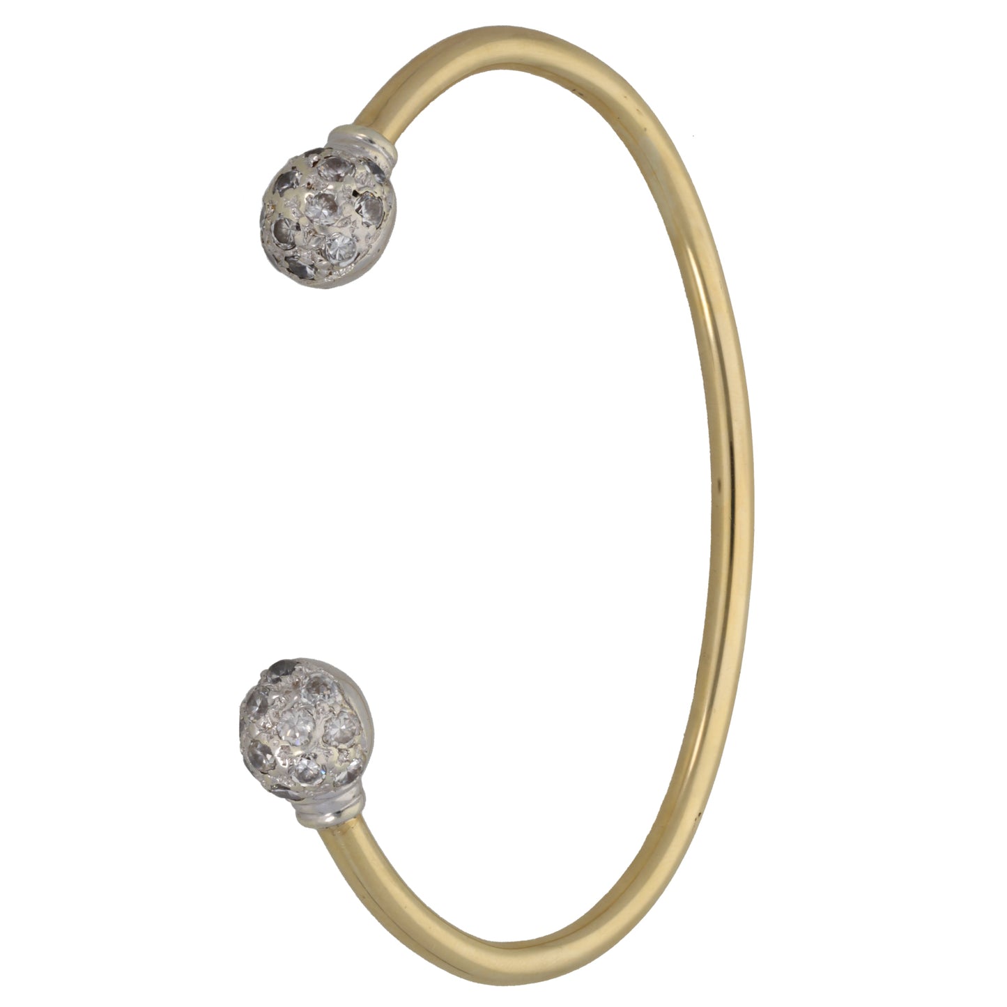 9ct Gold Cubic Zirconia Torque Bangle