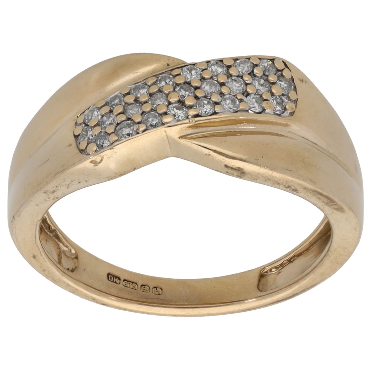 9ct Gold 0.25ct Diamond Dress/Cocktail Ring Size N