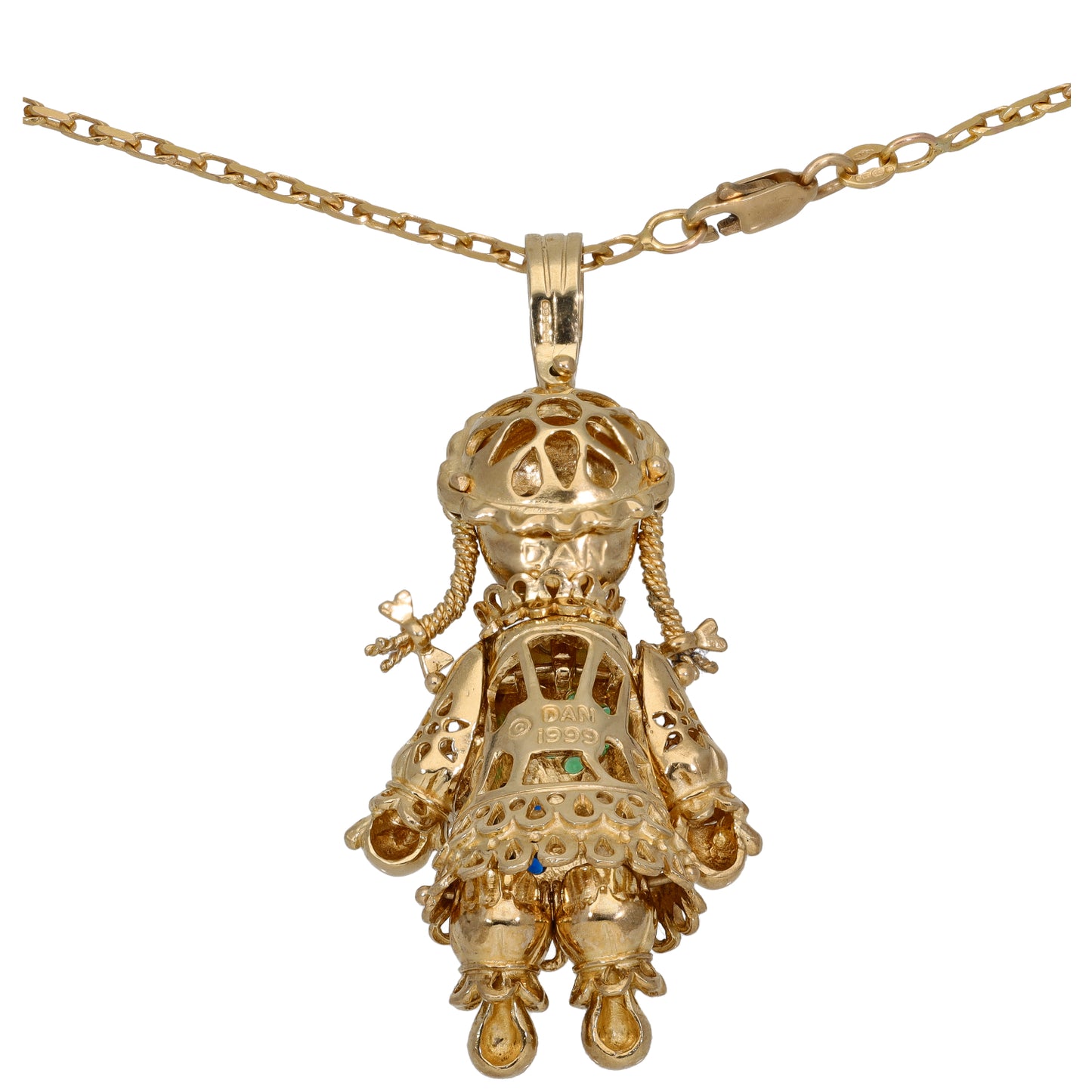 9ct Gold Imitation Dolly Pendant With Chain