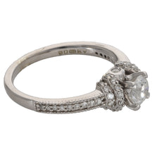 Load image into Gallery viewer, 9ct White Gold 1.05ct Diamond Solitaire Ring With Accent Stones Size L
