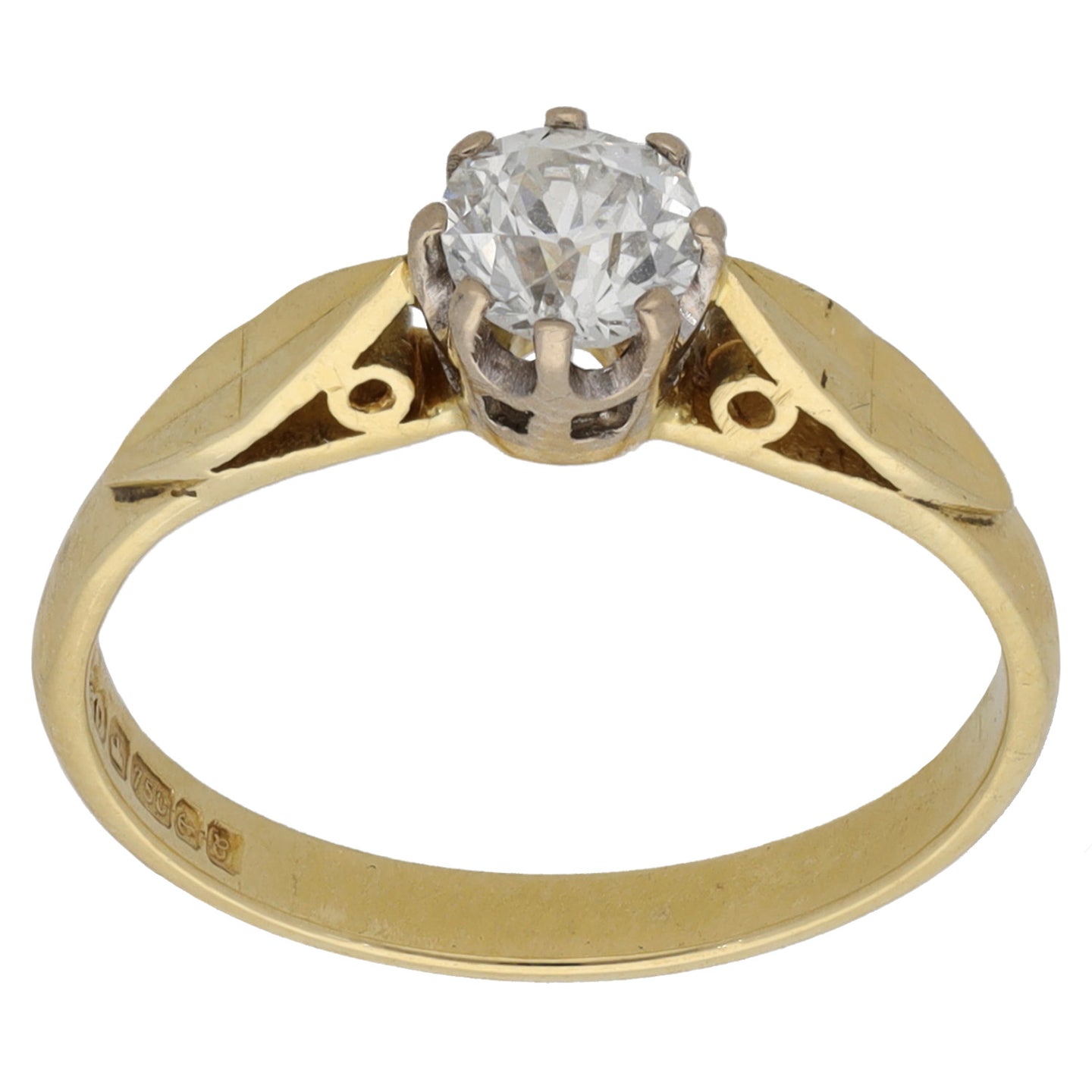 18ct Gold 0.50ct Diamond Solitaire Ring Size M