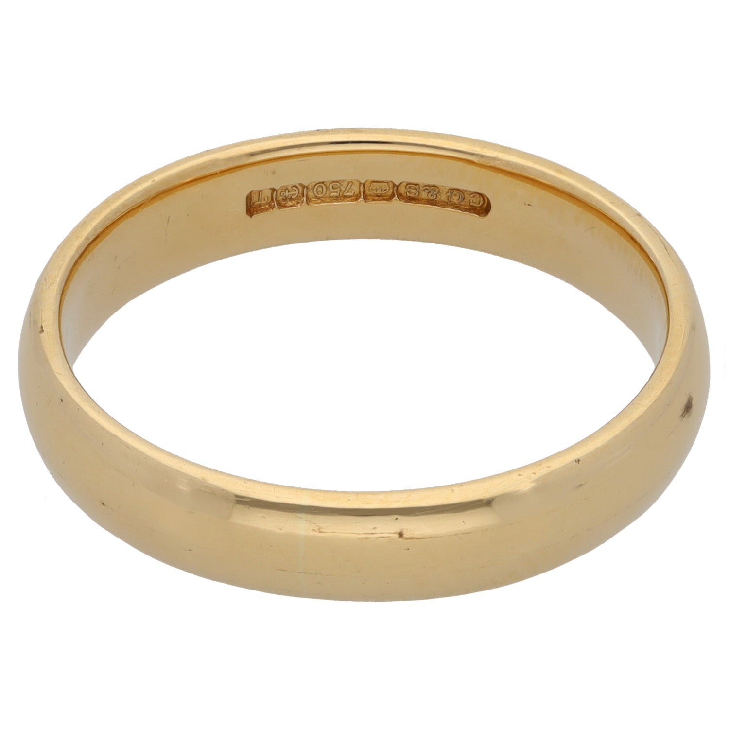 18ct Gold Plain Wedding Ring Size U H&T