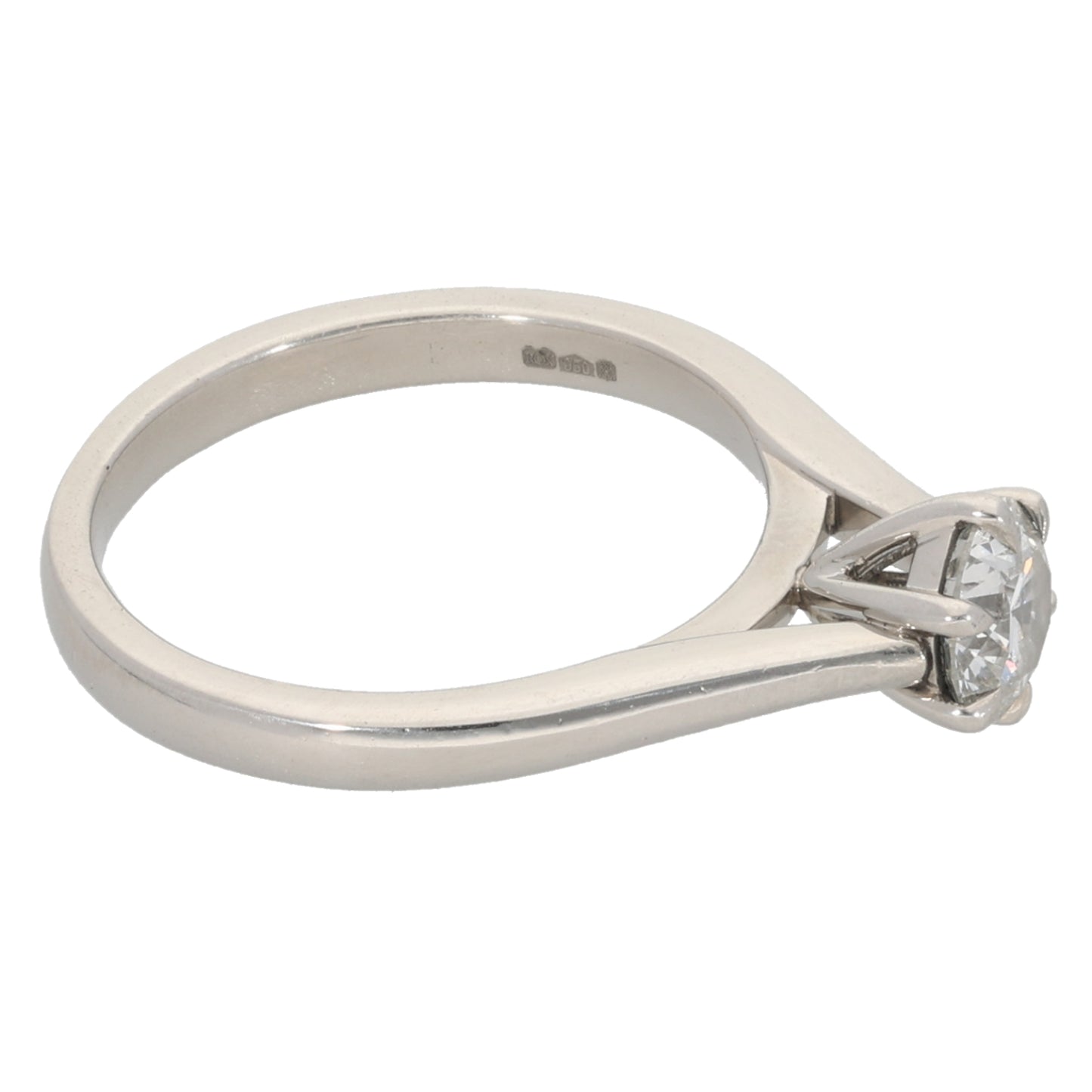 Platinum 0.61ct Diamond Solitaire Ring Size K