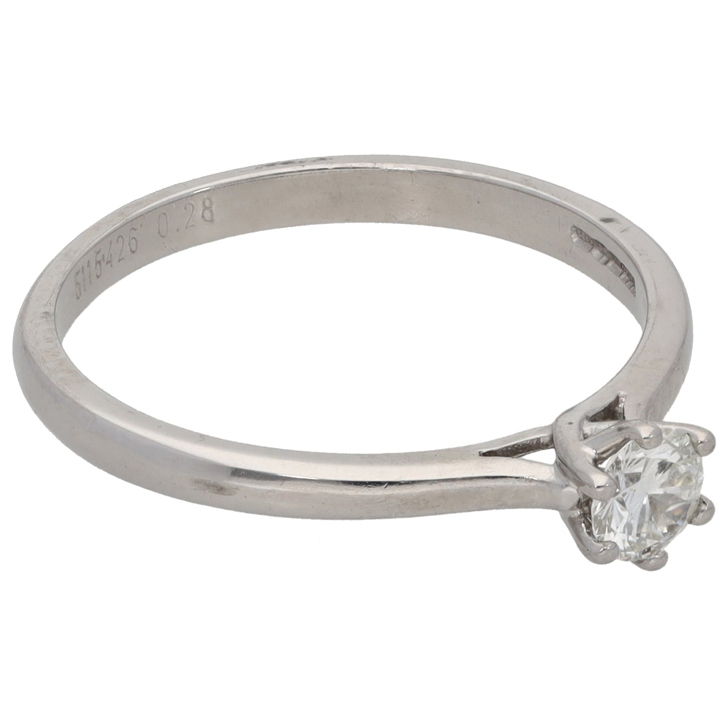 18ct White Gold 0.35ct Diamond Solitaire Ring Size N