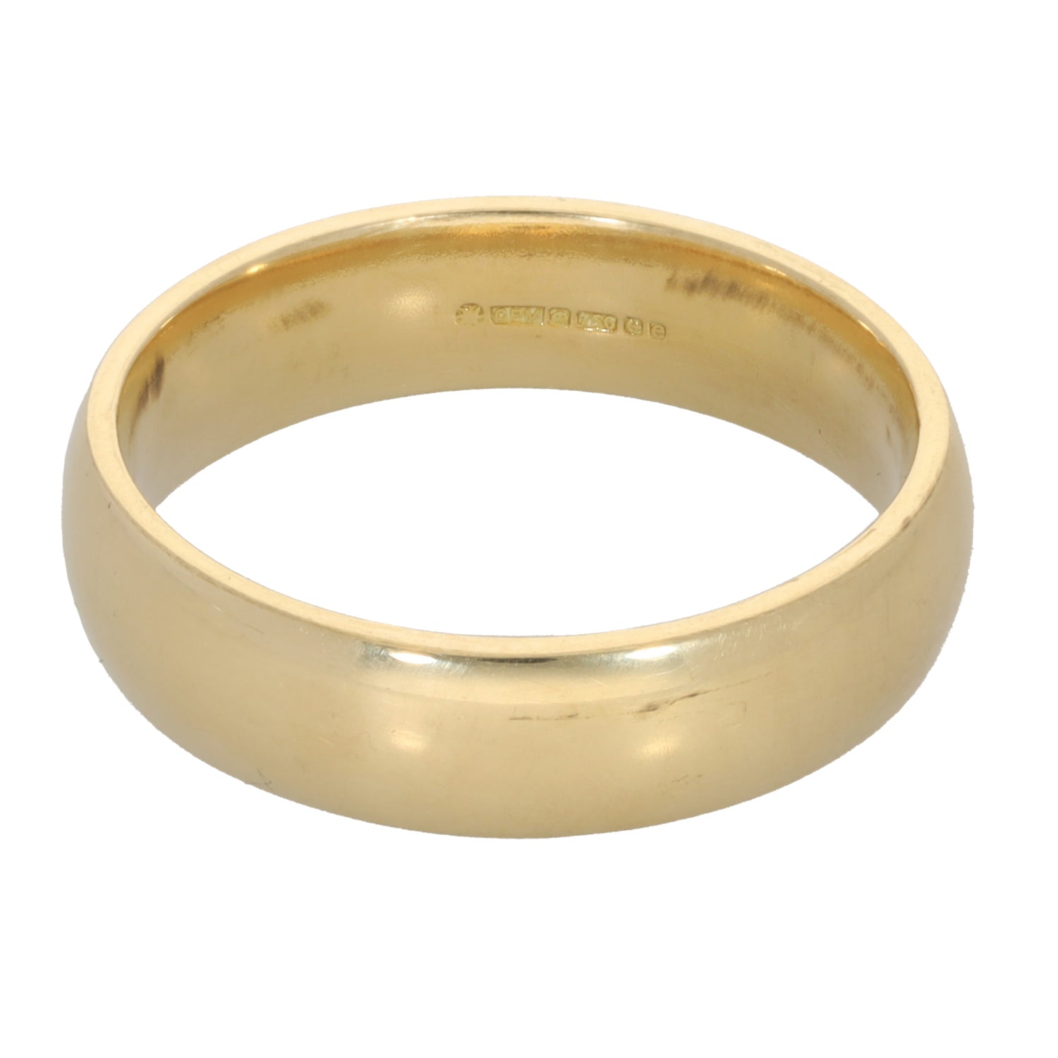 18ct Gold Plain Wedding Ring Size U H&T