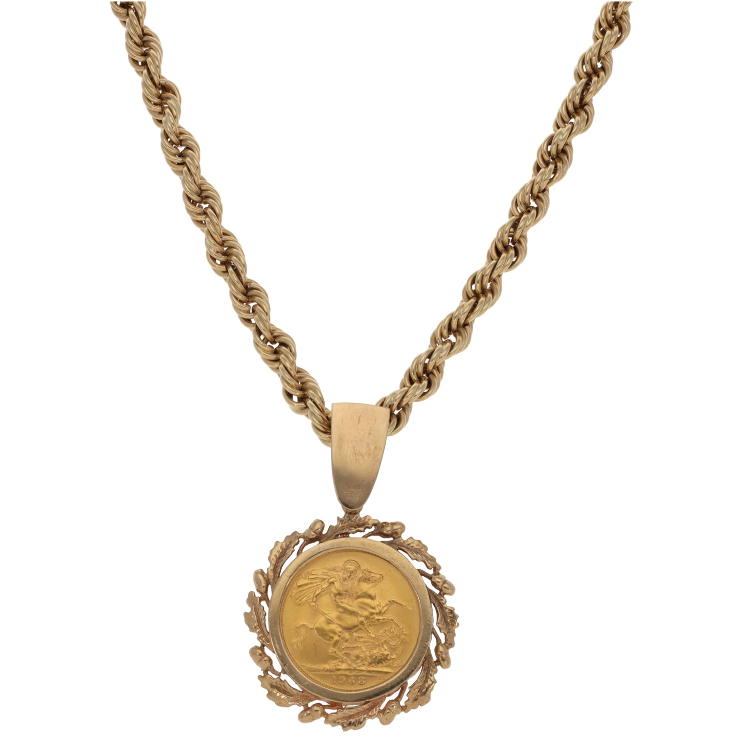 9ct Gold Coin Pendant With Chain