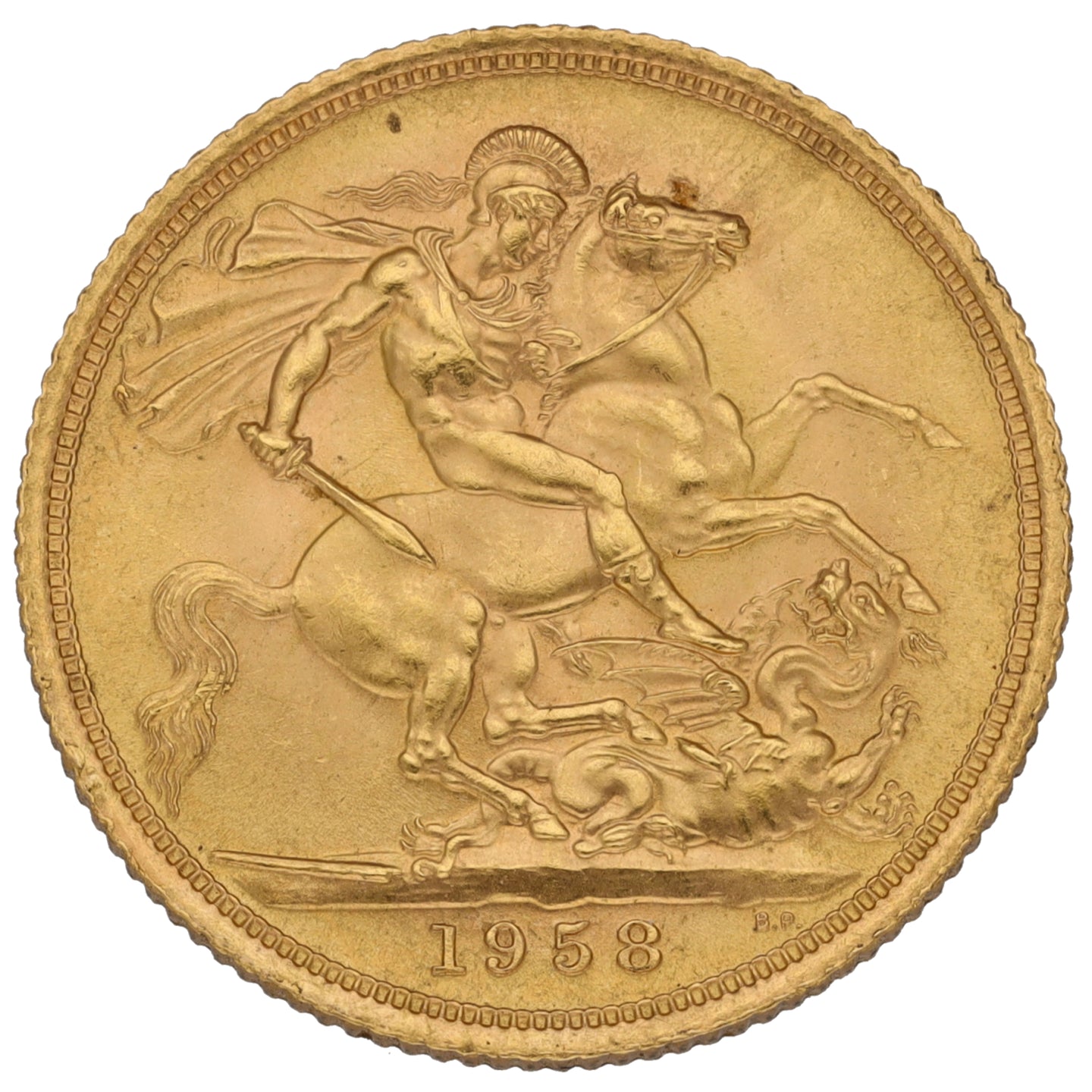 22ct Gold Queen Elizabeth II Full Sovereign Coin 1958