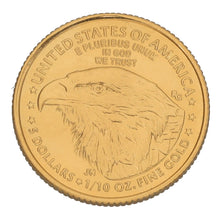 Load image into Gallery viewer, 22ct Gold USA Eagle 1/10 OZ 5 Dollars Coin 2022
