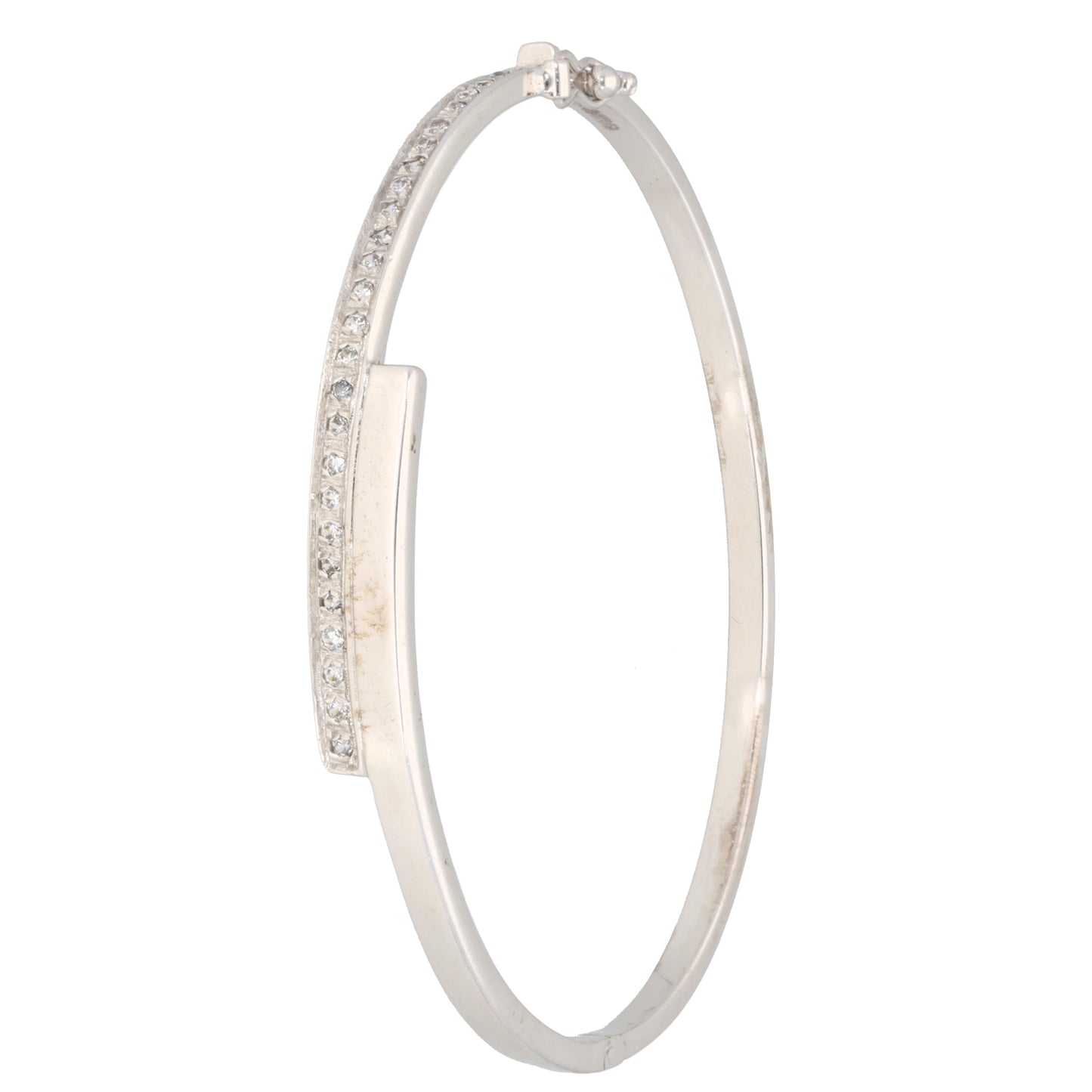 9ct White Gold Cubic Zirconia Alternative Bangle