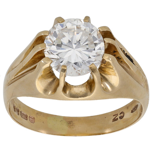 9ct Gold Cubic Zirconia Solitaire Size O