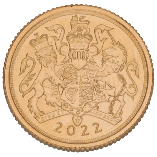 22ct Gold Queen Elizabeth II Quarter Sovereign Coin 2022