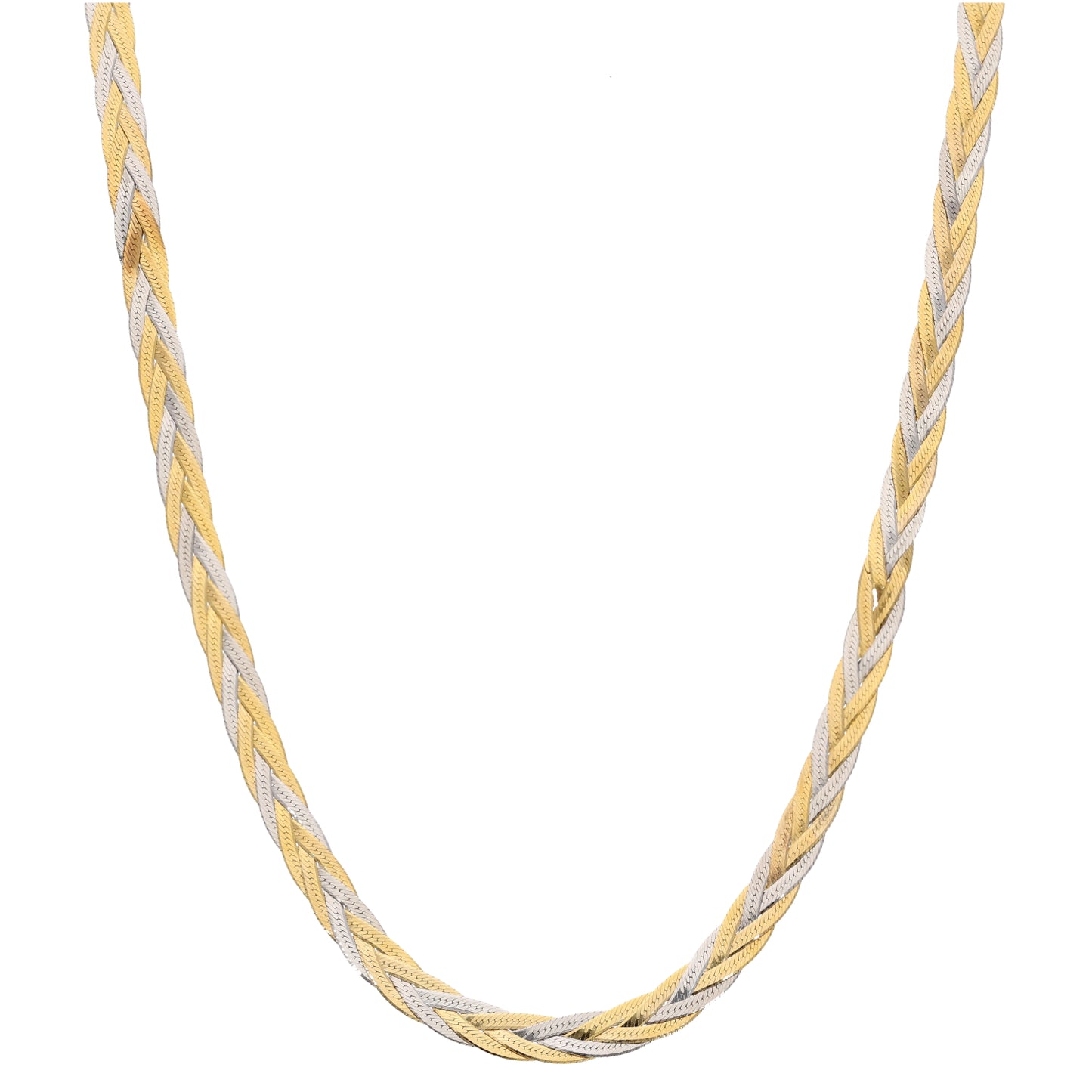 9ct Bicolour Gold Fancy Necklace 16"