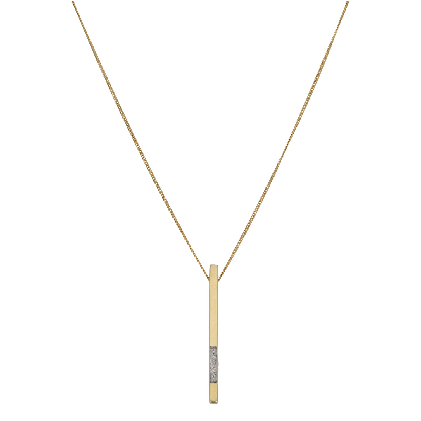 9ct Gold 0.0035ct Diamond Dress/Cocktail Pendant With Chain