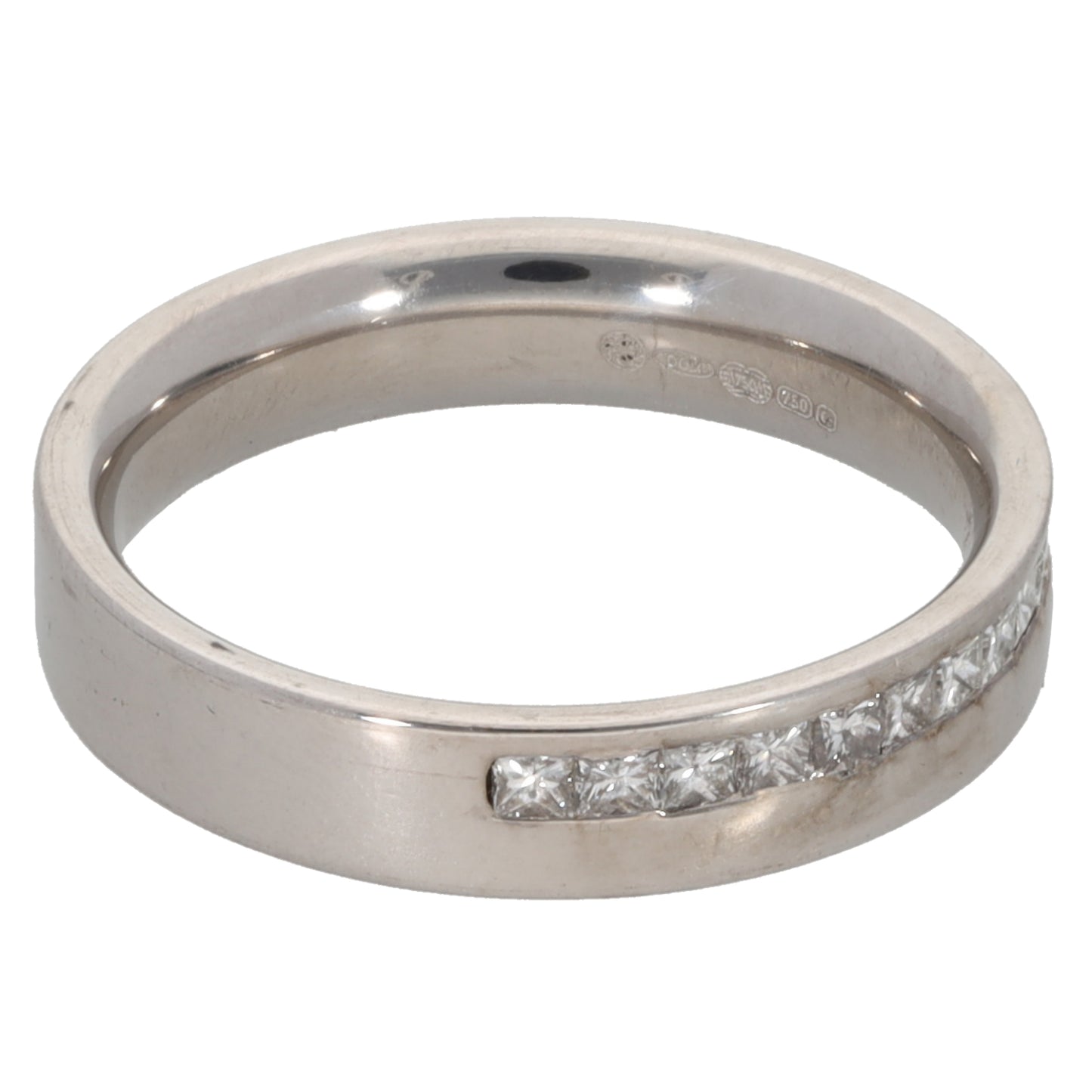 18ct White Gold 0.46ct Diamond Half Eternity Ring Size K