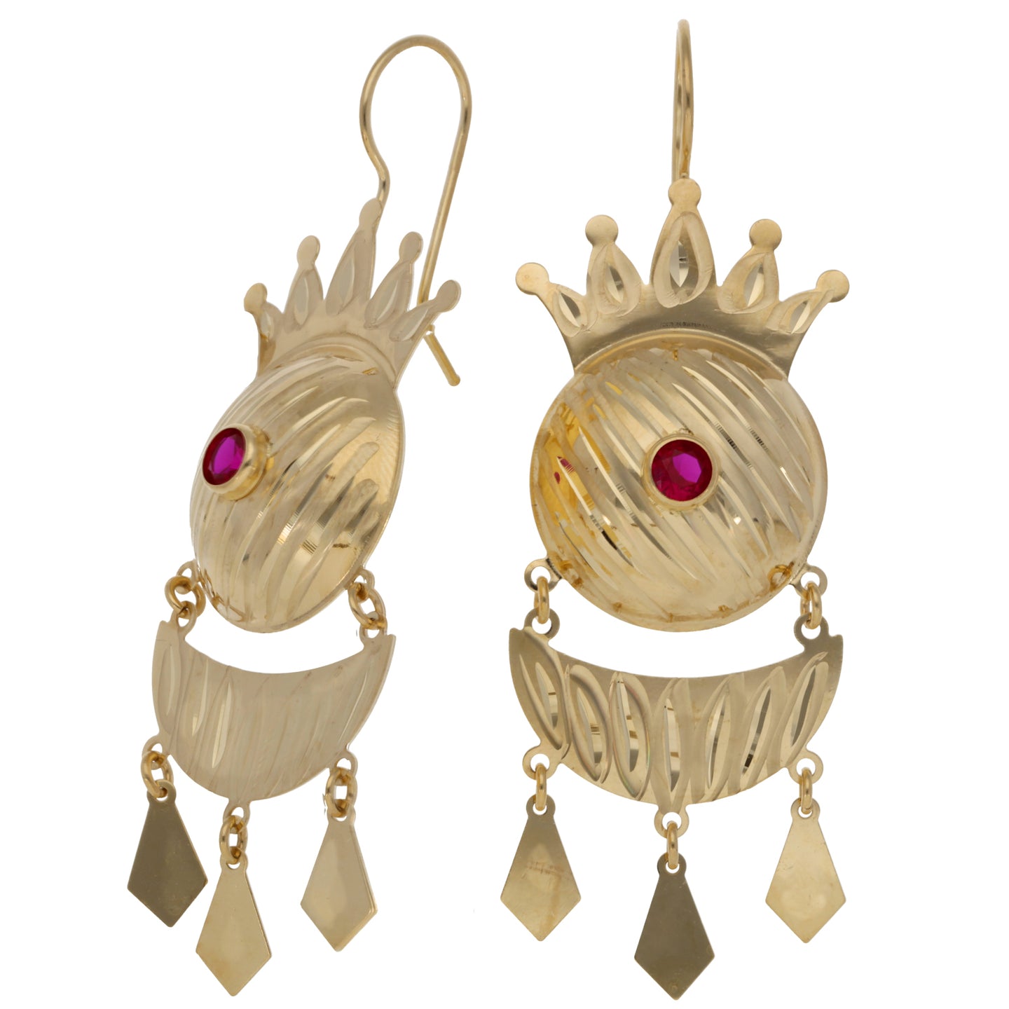 14ct Gold Imitation Gems Drop Earrings