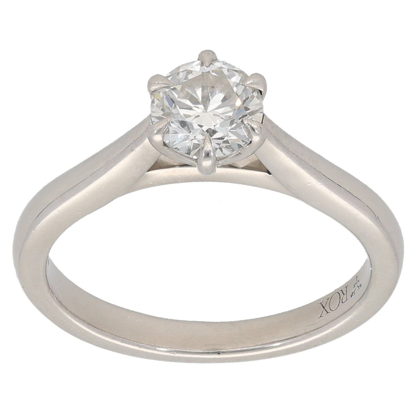 Platinum 0.61ct Diamond Solitaire Ring Size K