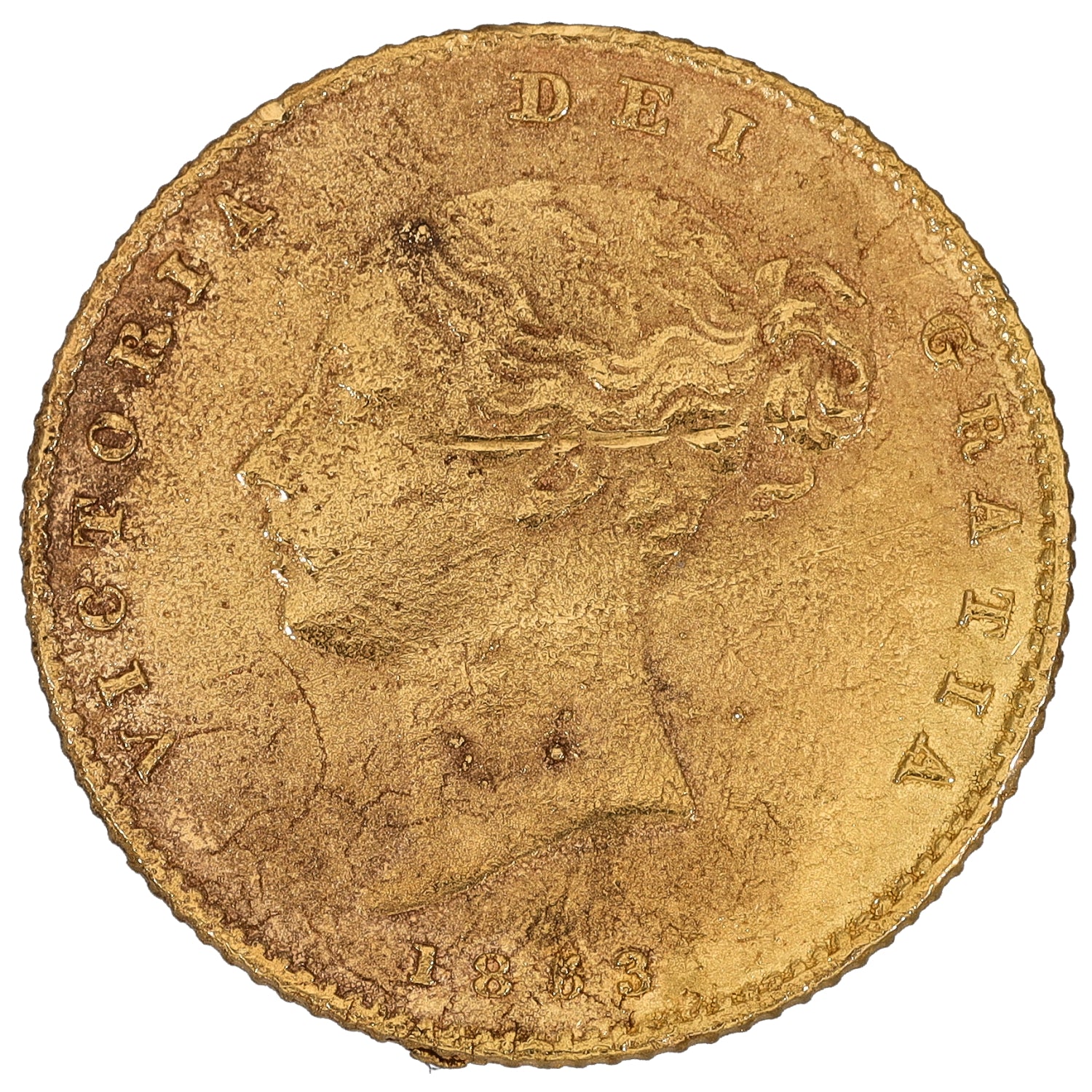 22ct Gold Queen Victoria Half Sovereign Coin 1863 – H&T