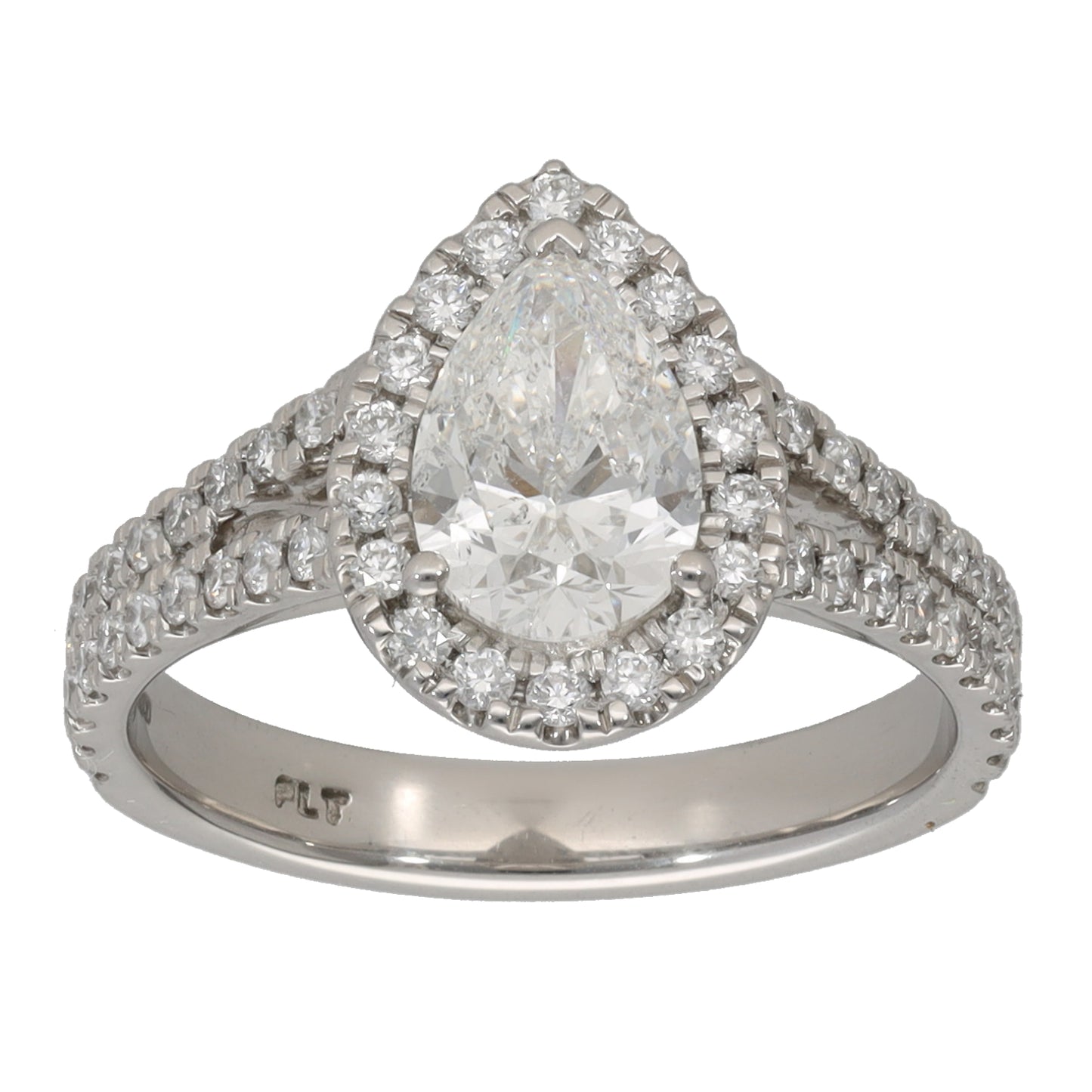 Platinum 1.46ct Diamond Dress/Cocktail Ring Size K